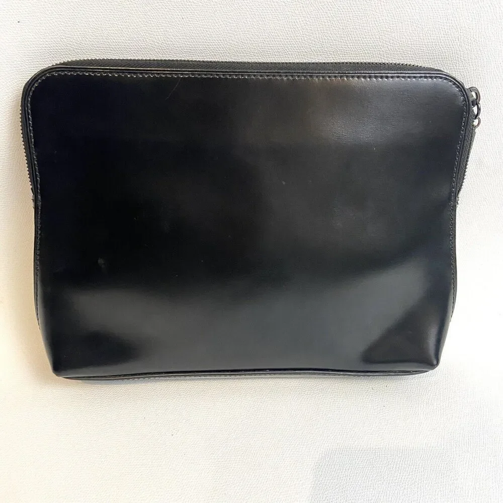 3.1 PHILLIP LIM Gold Foil‎ Leather Clutch Zip Closure